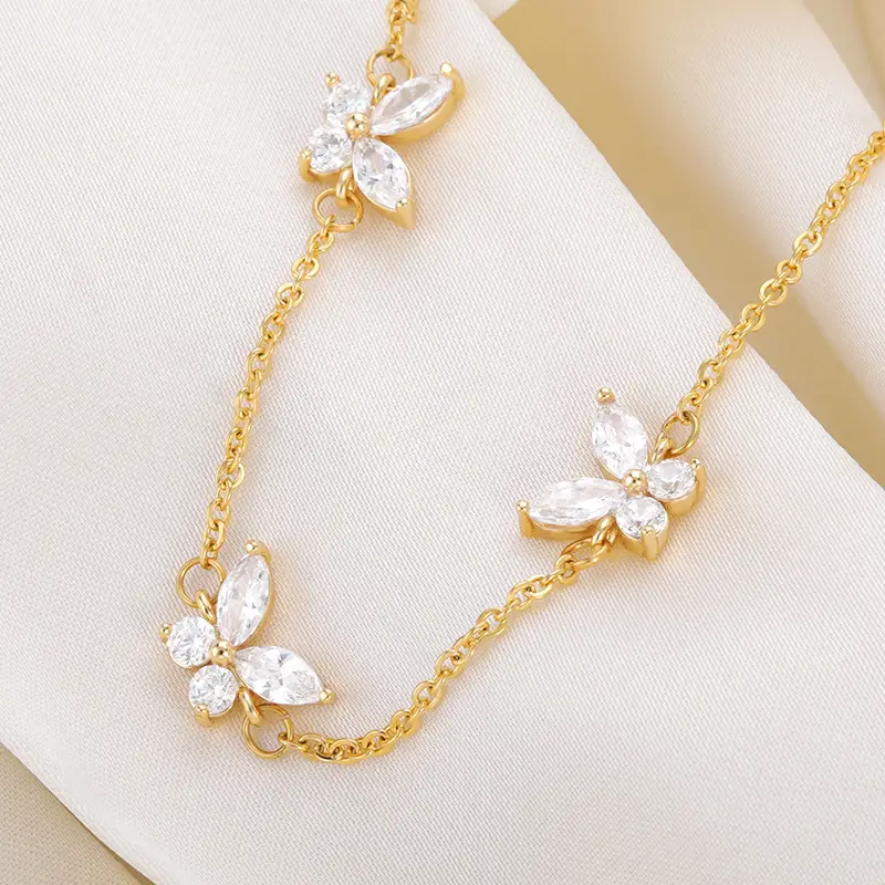 Women's Temperament Fashion Zirconium Butterfly Elements Bracelet