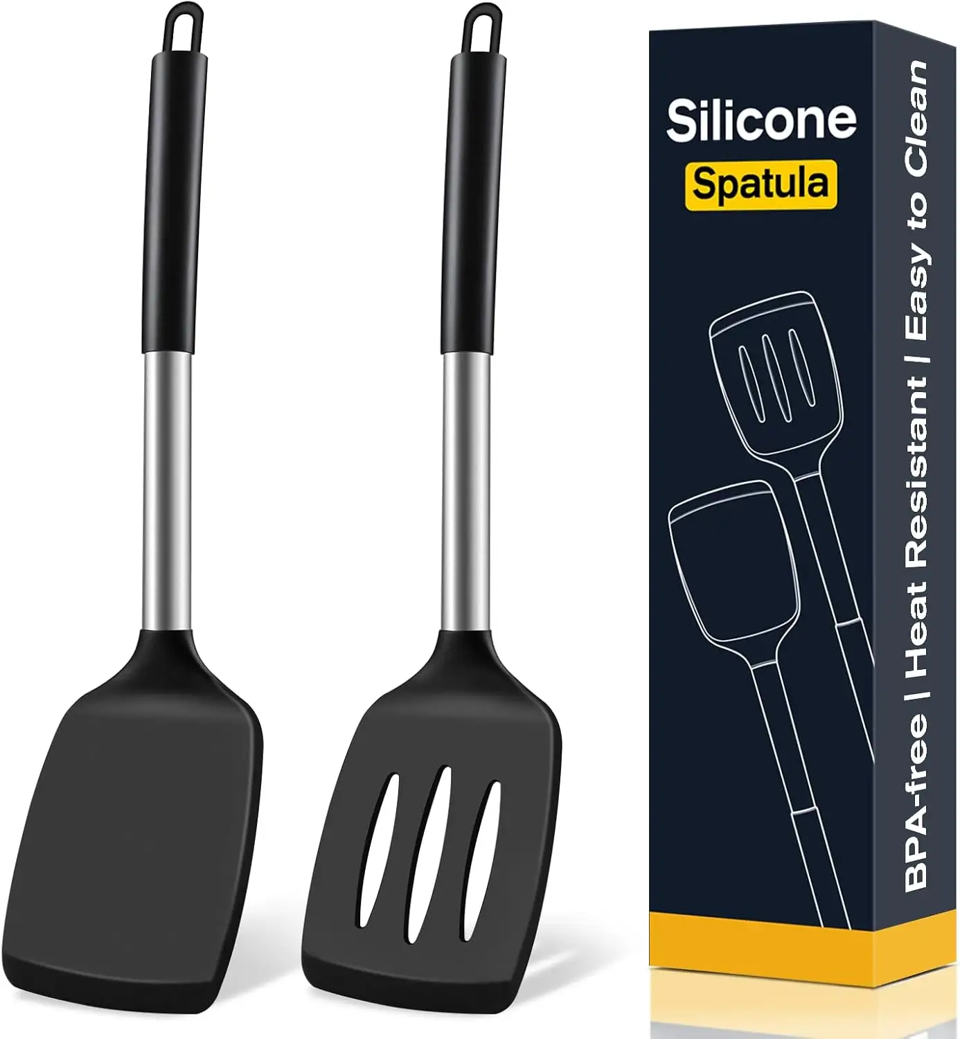 2 Pack Silicone Spatula Set, Solid