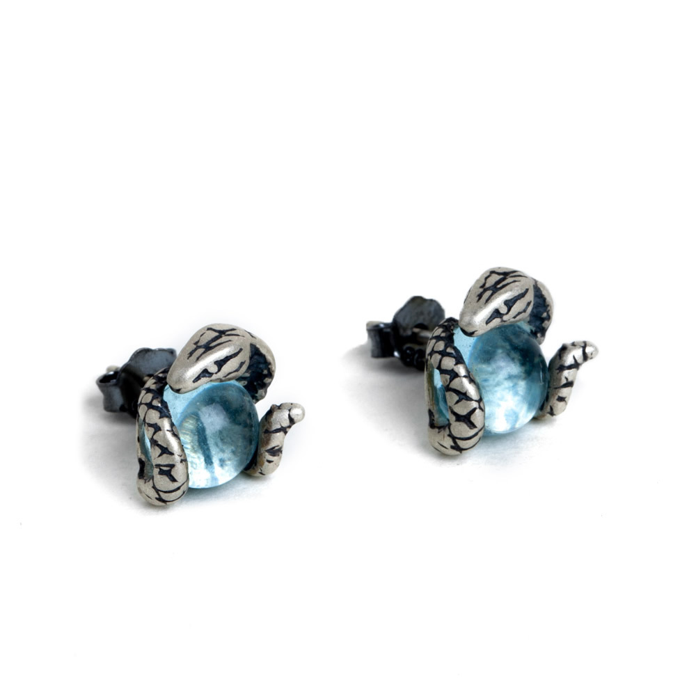 New Light Blue Topaz Stud Earrings