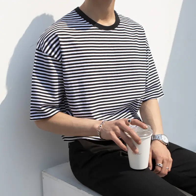 Summer Round Neck Half-sleeve Korean Version Of The Trend Of Loose Five-point Sleeve Top