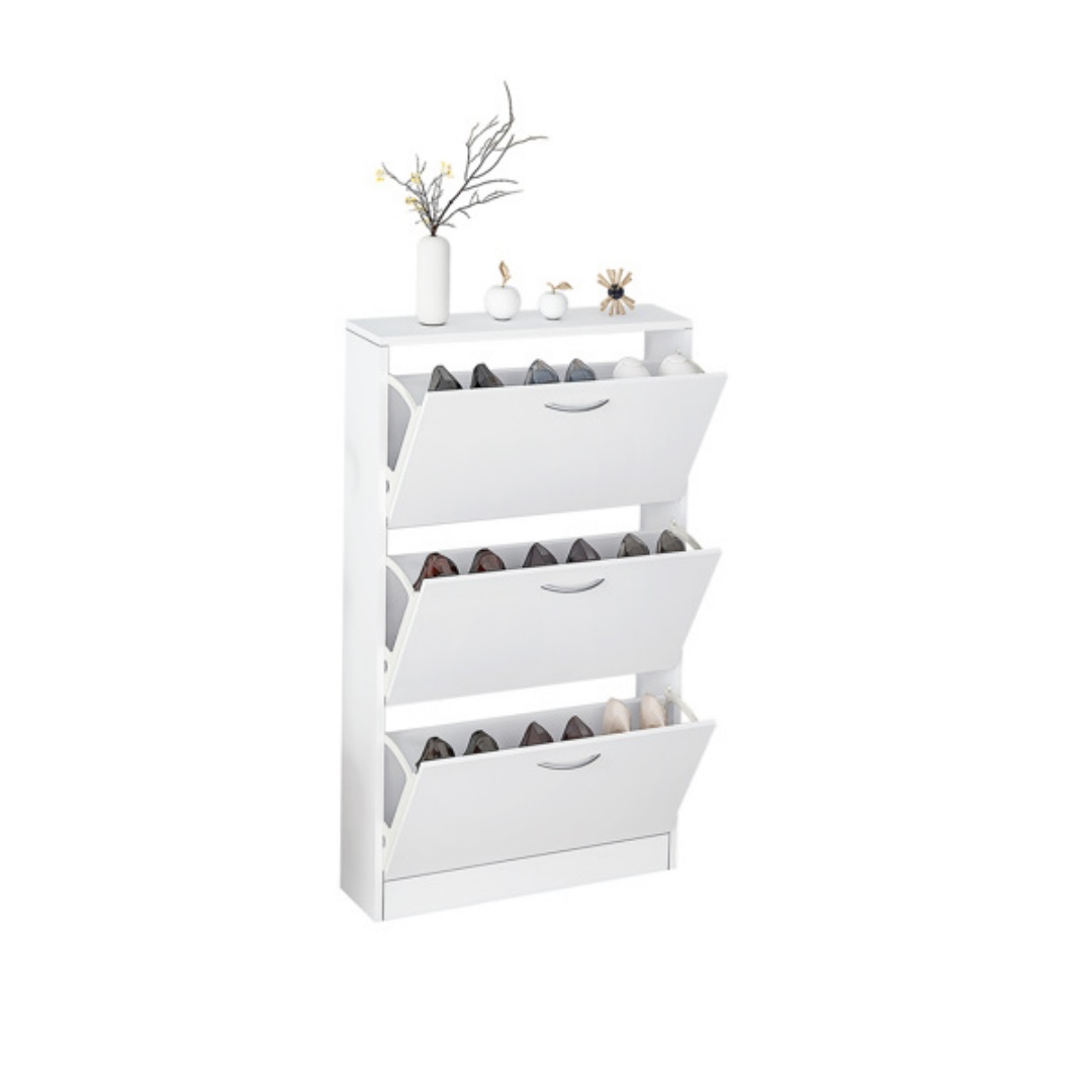 Shoe Cabinet For Entryway, White Narrow Shoe Storage Cabinet Flip Down Shoe... 6