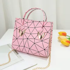 Small Bag Ladies Magic Colour Rhombus Handbag - Pink - View 1