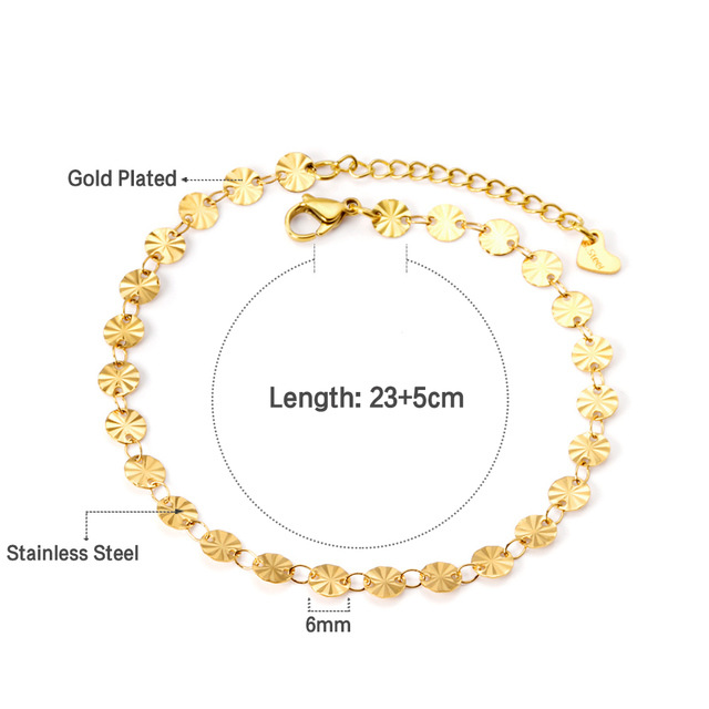 Title 12, Stainless Steel Anklet Chain Foot Ornaments Fem...