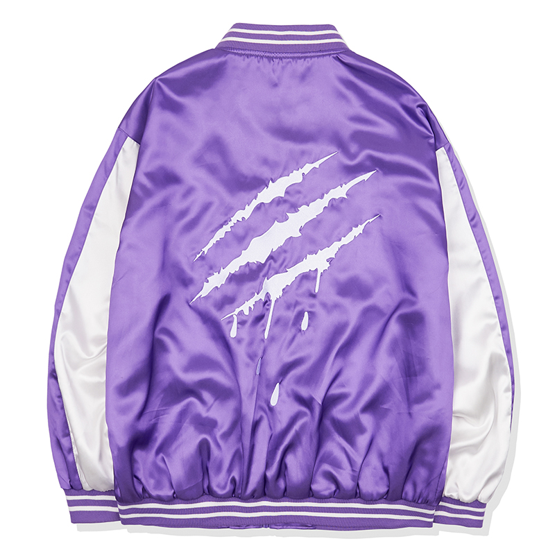 Men's Casual Scratch Badge Baseball Jacket