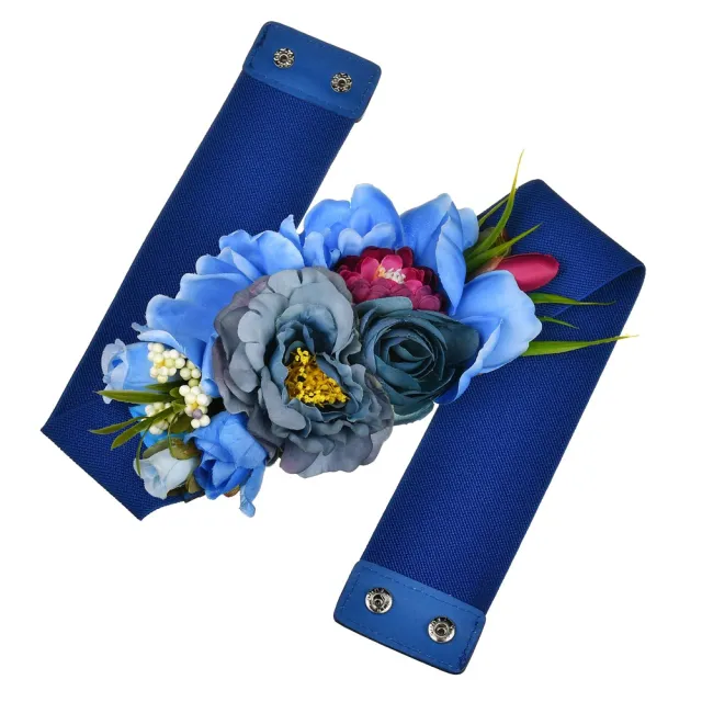 Explosion Model Simulation Flower Bridal Dress Elastic Belt Blue - Shop at LoveMi
