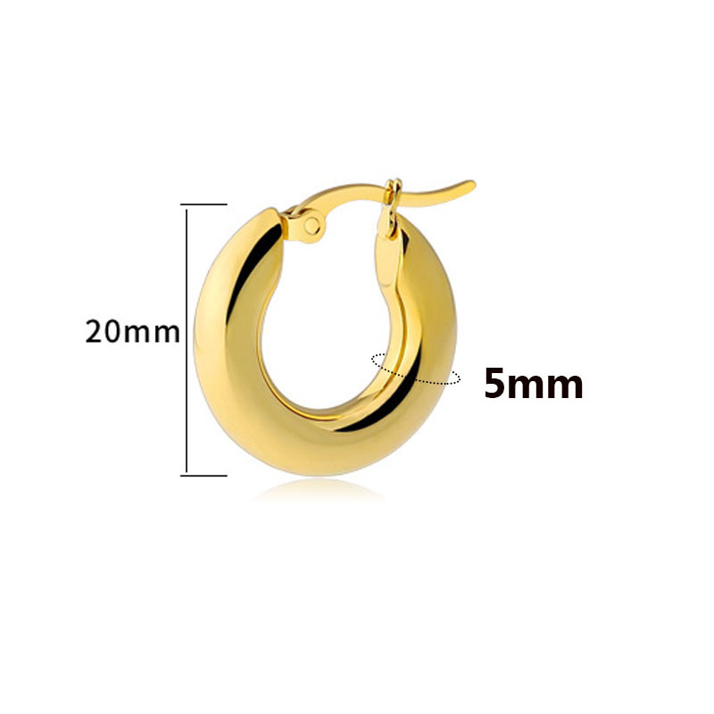 Thickened Glossy Ear Buckle Women's French Golden Aperture Nordic Women's Ear Jewelry