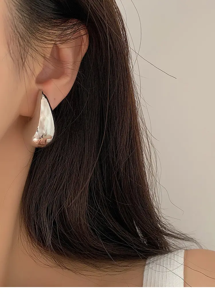 Ins Metal Cold Style Drop-shaped Earrings For Women