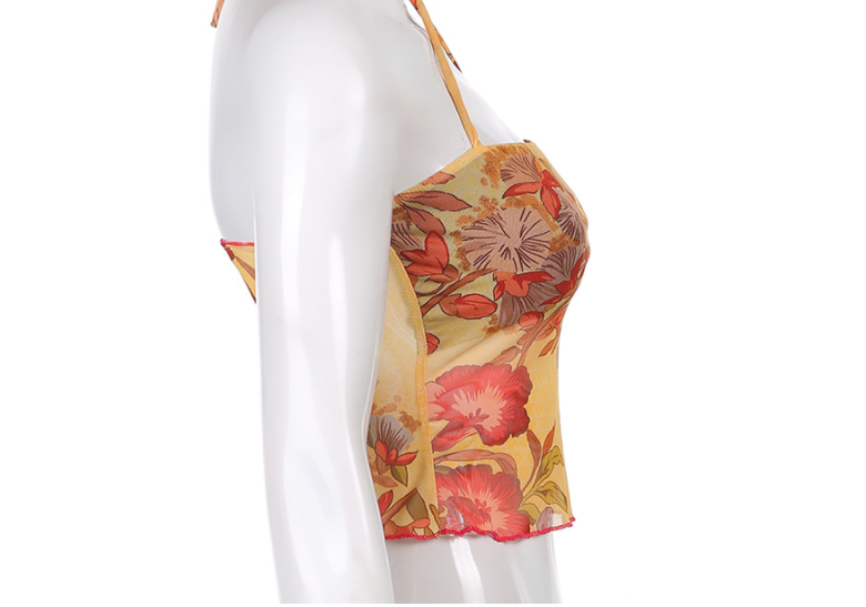 Title 6, Top de malha com estampa floral feminino Ajuste...