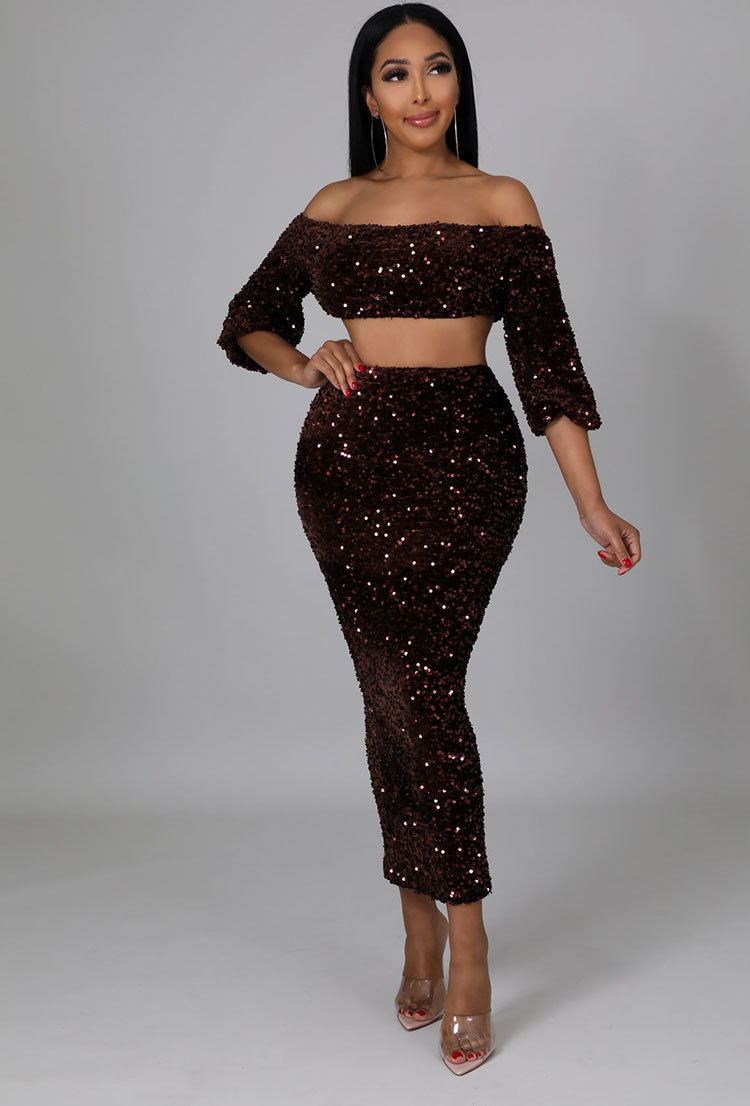 Sequin Vest and Skirt Two-Piece, picture 2 of 7