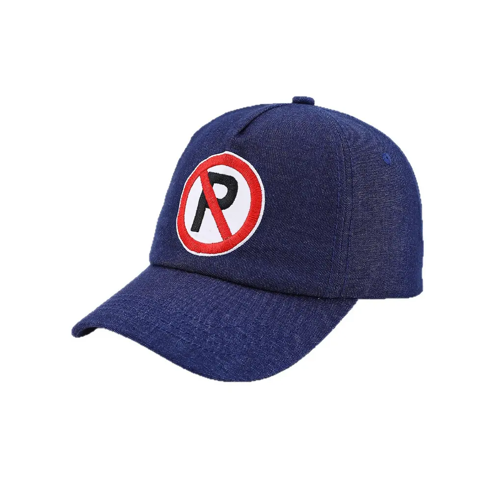 Prohibition P No Parking Sign Embroidered Denim