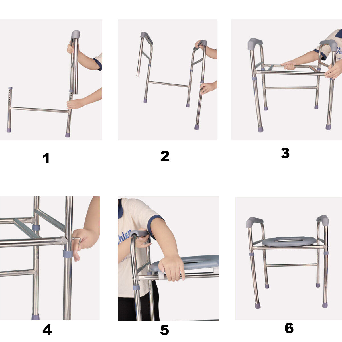 Raised Toilet Seat Frame Aluminium Alloy Adjustable Riser — image 8
