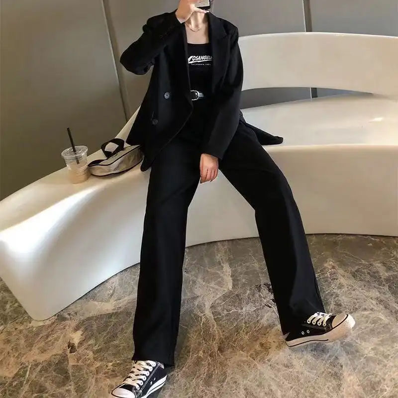 High Waist Loose Casual Mopping Suit Pants Straight Leg