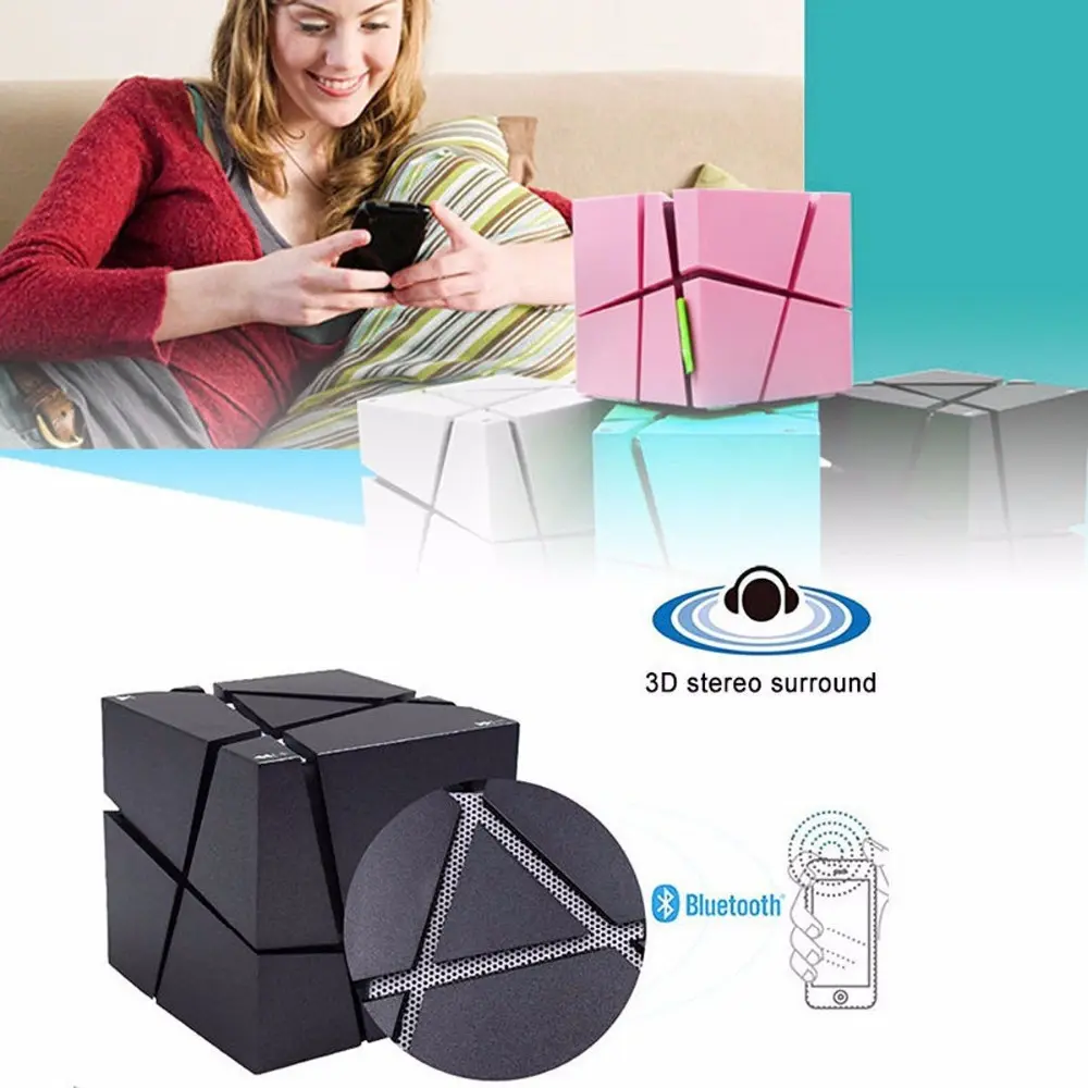 Cube Bluetooth Speaker Creative Colorful Lights Mobile