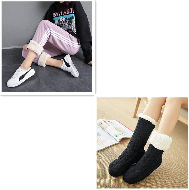 Kitten Lamb Velvet Black And Grey Leggings