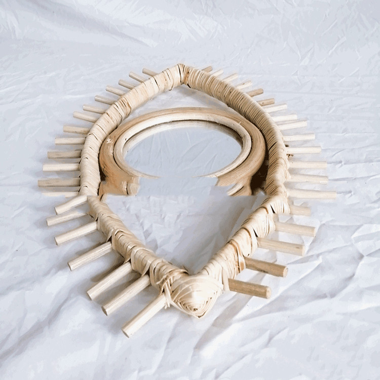 Rattan Hanging Wall Mirror, picture 2 of 5