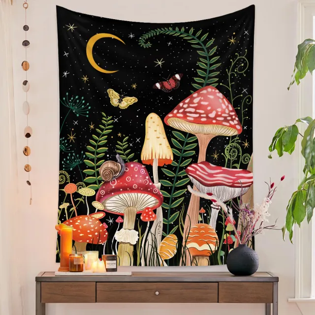 European Retro Mushroom Hanging Cloth Plant Homestay Tapestry J - Shop at LoveMi
