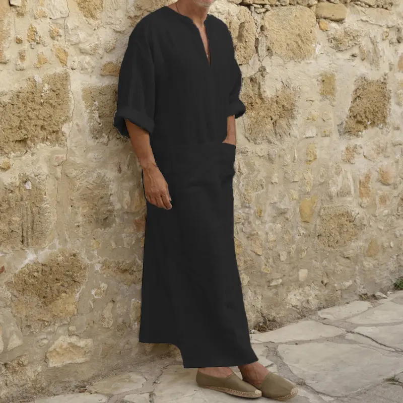 New Men's Long Cotton And Linen Big