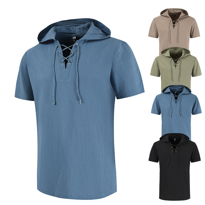 Men's Loose Hooded Shirt Strap
