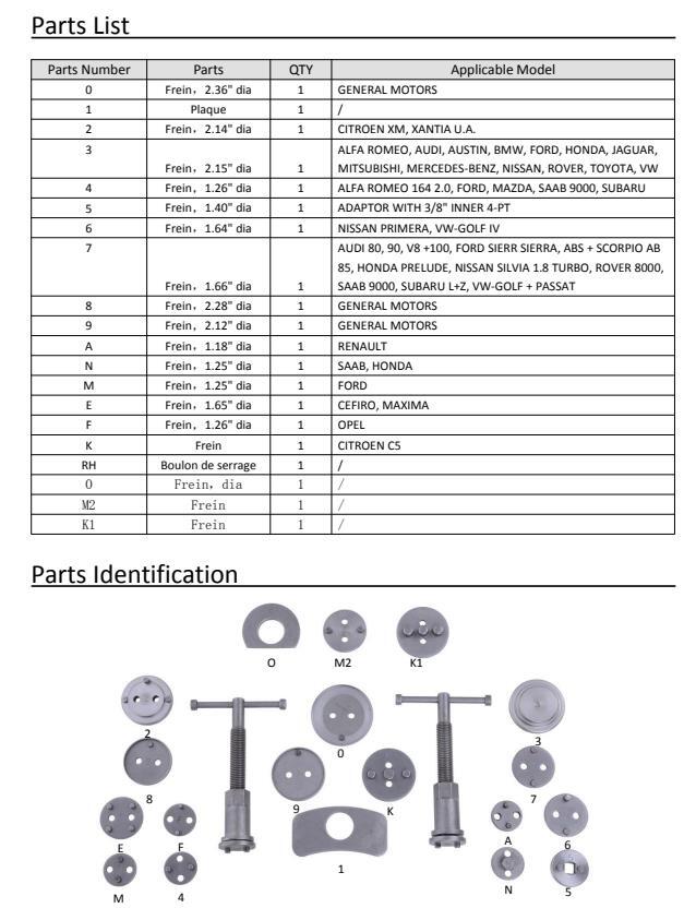 23x Auto Car Universal Disc Piston Caliper Brake Rewind Wind Back Tool Kit Set - Image 5