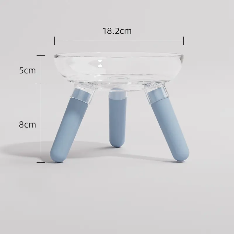 Pet Cat And Dog Feeding Bowl Household Cat And Dog Drinking Water Anti-knock Feeder Transparent Glass Bowl Cat Bowl