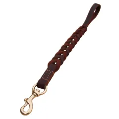Short Dog Leash Braided Real Leather One step traction belt Explosion-proof pet Walking Training Leads for Medium Large Big Dogs - Coffee - View 1