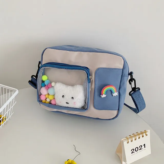 New Trendy Korean Student Ins Girl Shoulder Bag Blue - Shop at LoveMi