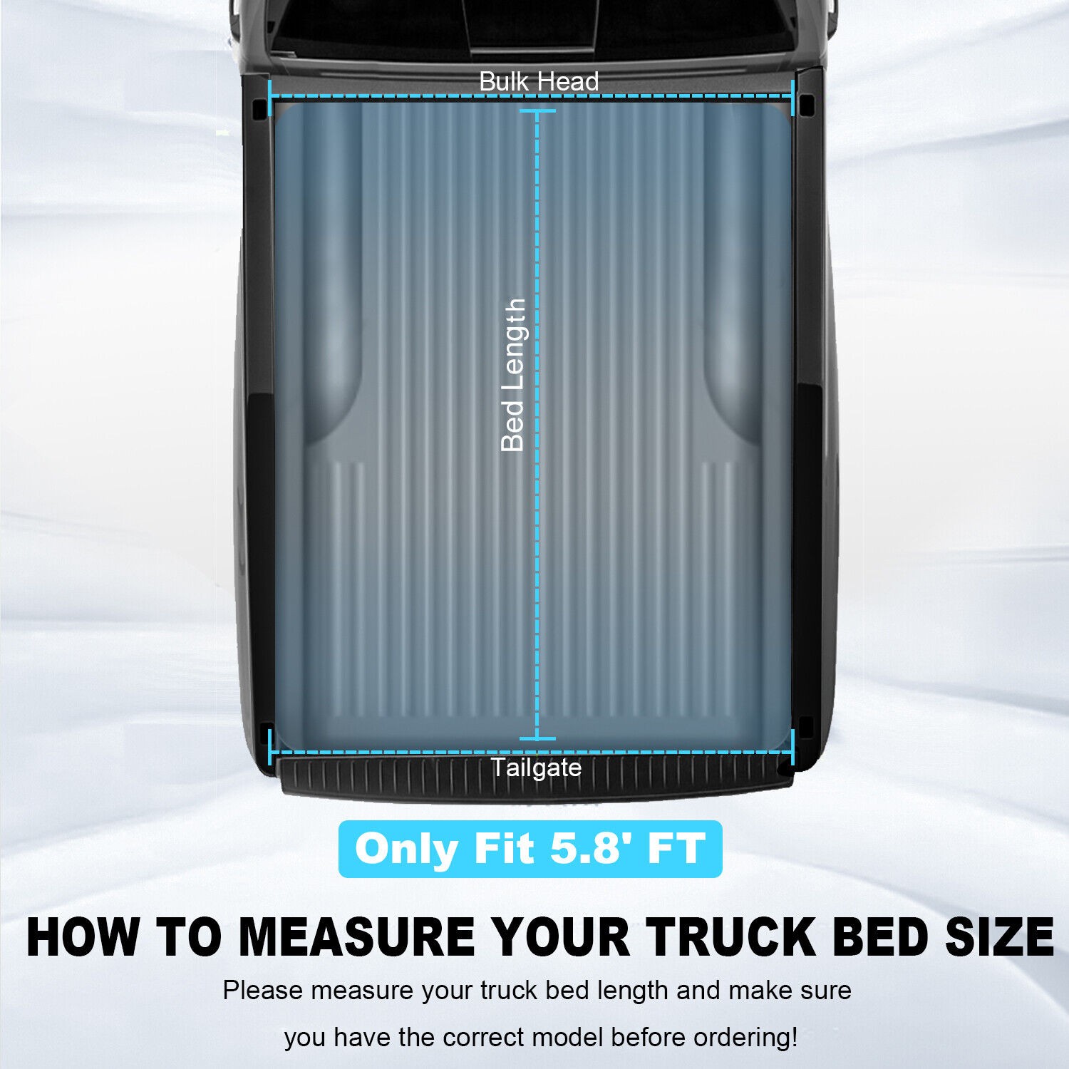Mankee tri-fold tonneau cover fully folded open on 2009-2023 RAM 1500 5.8 ft bed – full cargo access