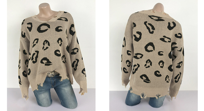 Title 6, Maglione leopardato con scollo a V da donna