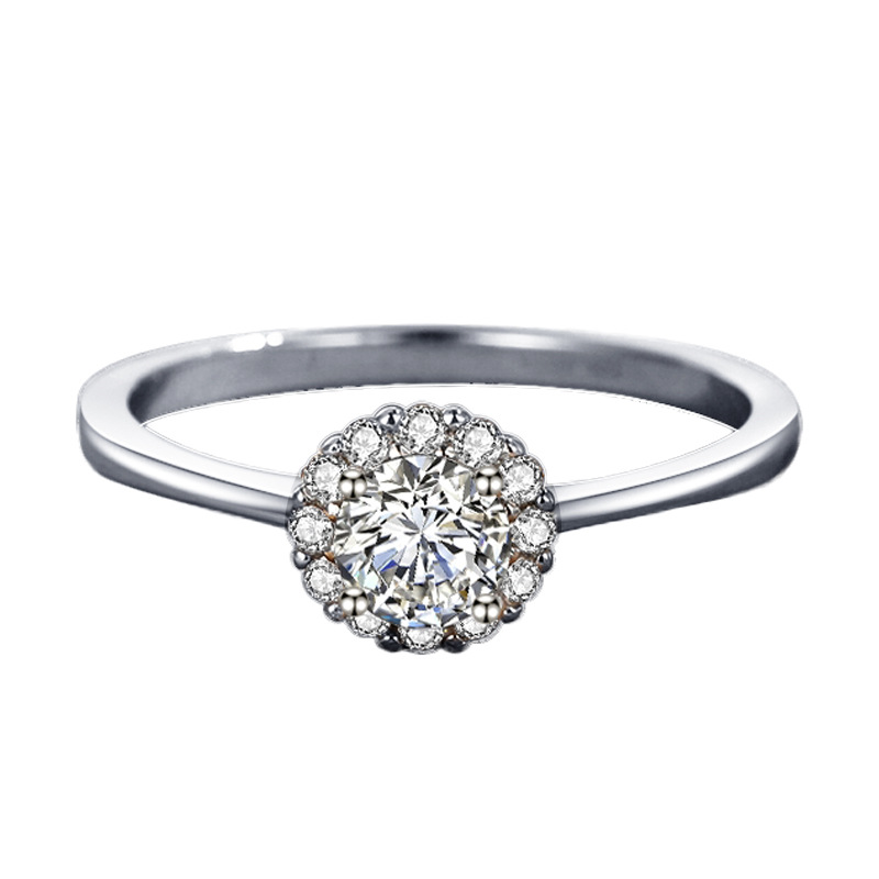 50 Points Small Diamond Women's Bud Index Finger Ring