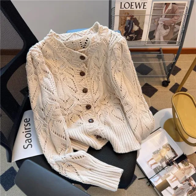 Crochet Hollow out Short Design Blouse White - Shop at LoveMi