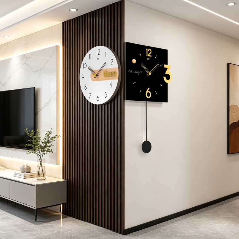 Double Sided Wall Clock Modern Decorative Pendulum Home