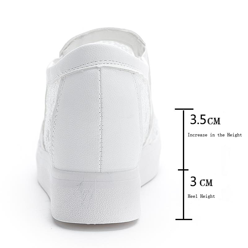 Increased Inner White Shoes Wild Lazy Casual Hollow And Breathable