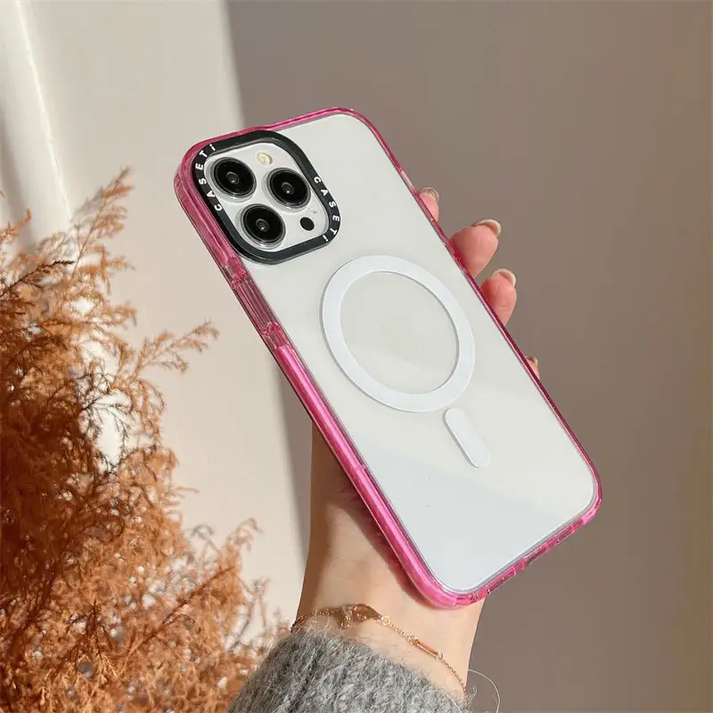 Simple And Solid Color High Transparent Acrylic Magnetic Phone Case