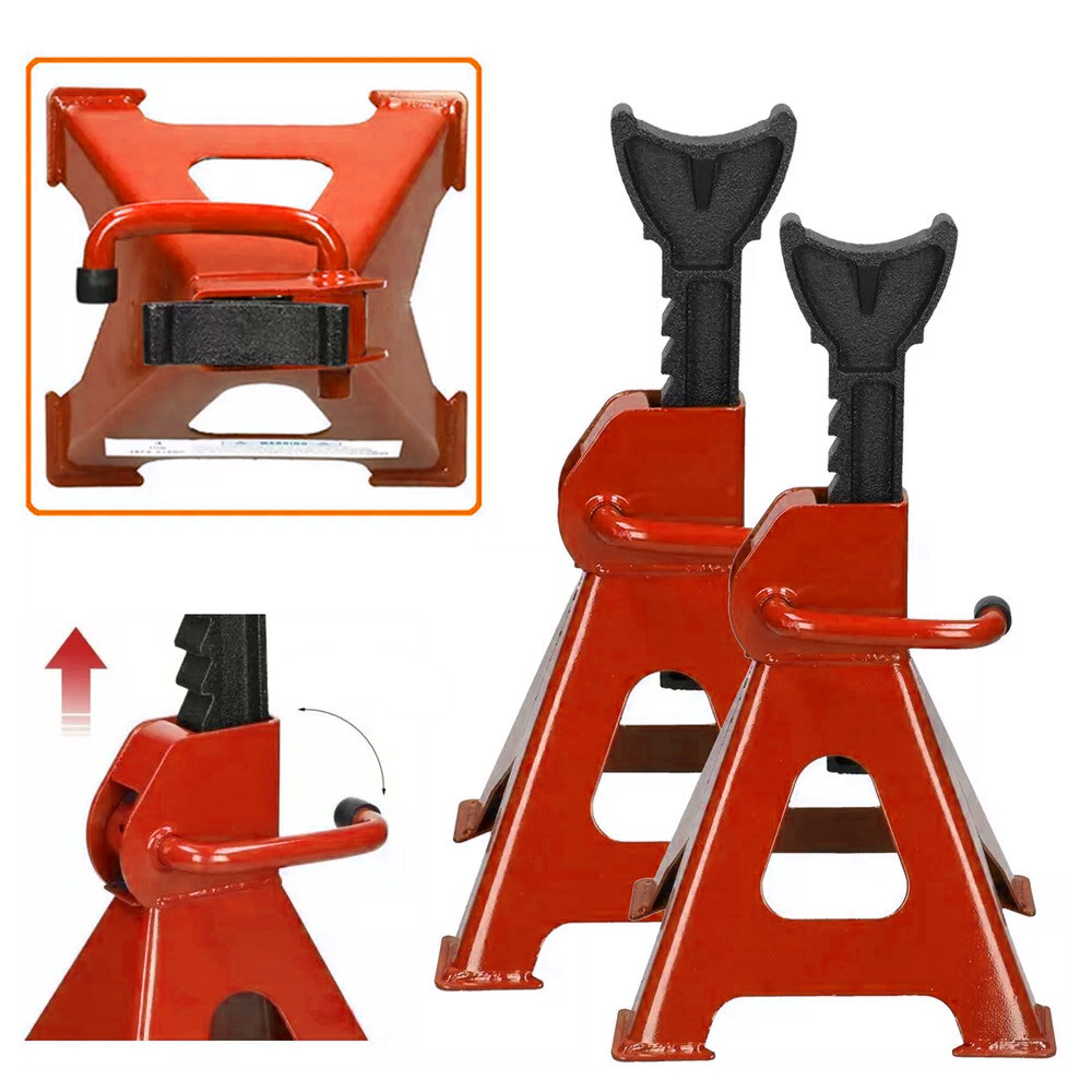 2Pcs Axle Stands FloorJack Heavy Duty Lifting 3 Ton Capacity Stand Car CaravanUK — foto 2
