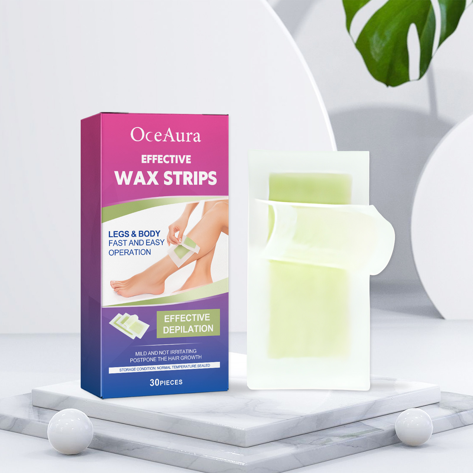 Citrus Scented Hair Removal Wax Paper 30pcs 1 Box — foto 7