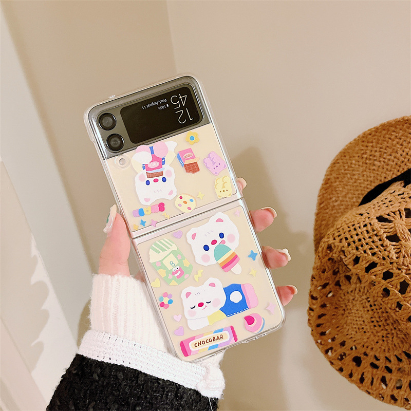 Cute White Candy Bear Split Phone Hard Case