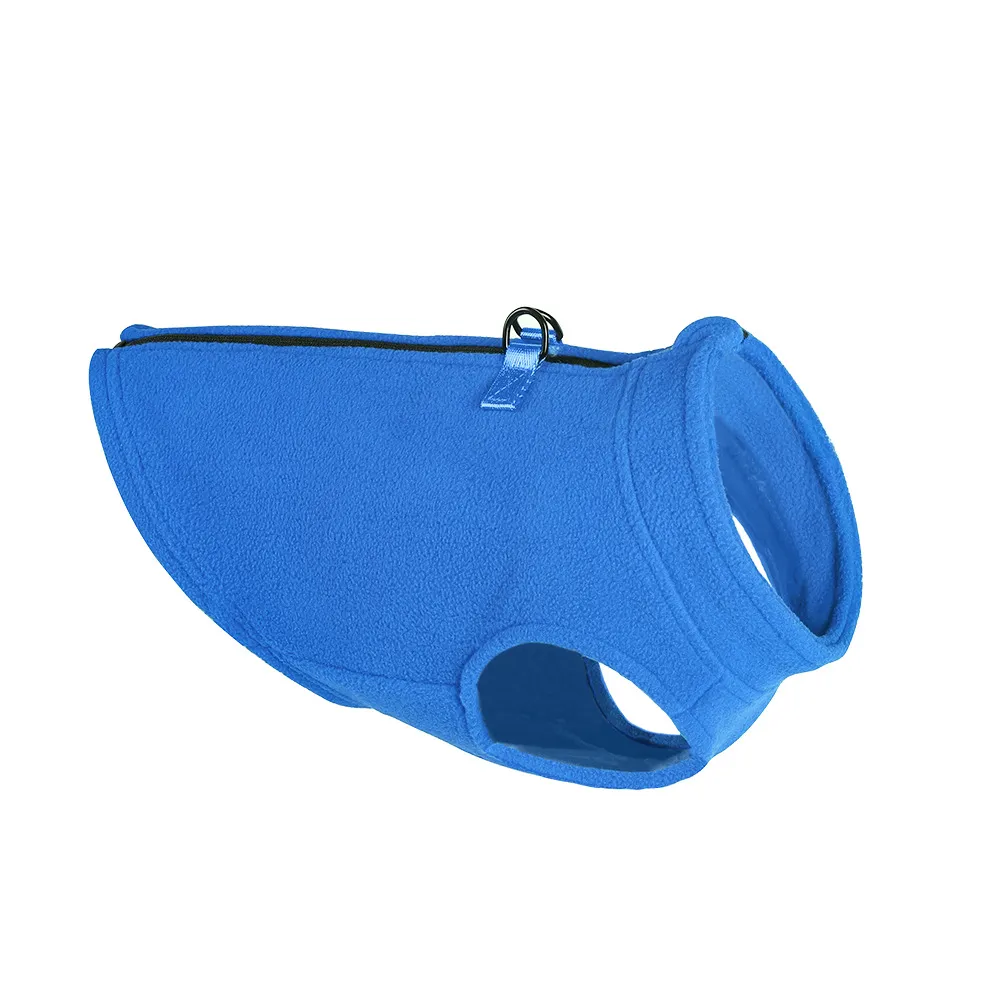 Pet Fleece Zipper Single Vest Sweater - Blue