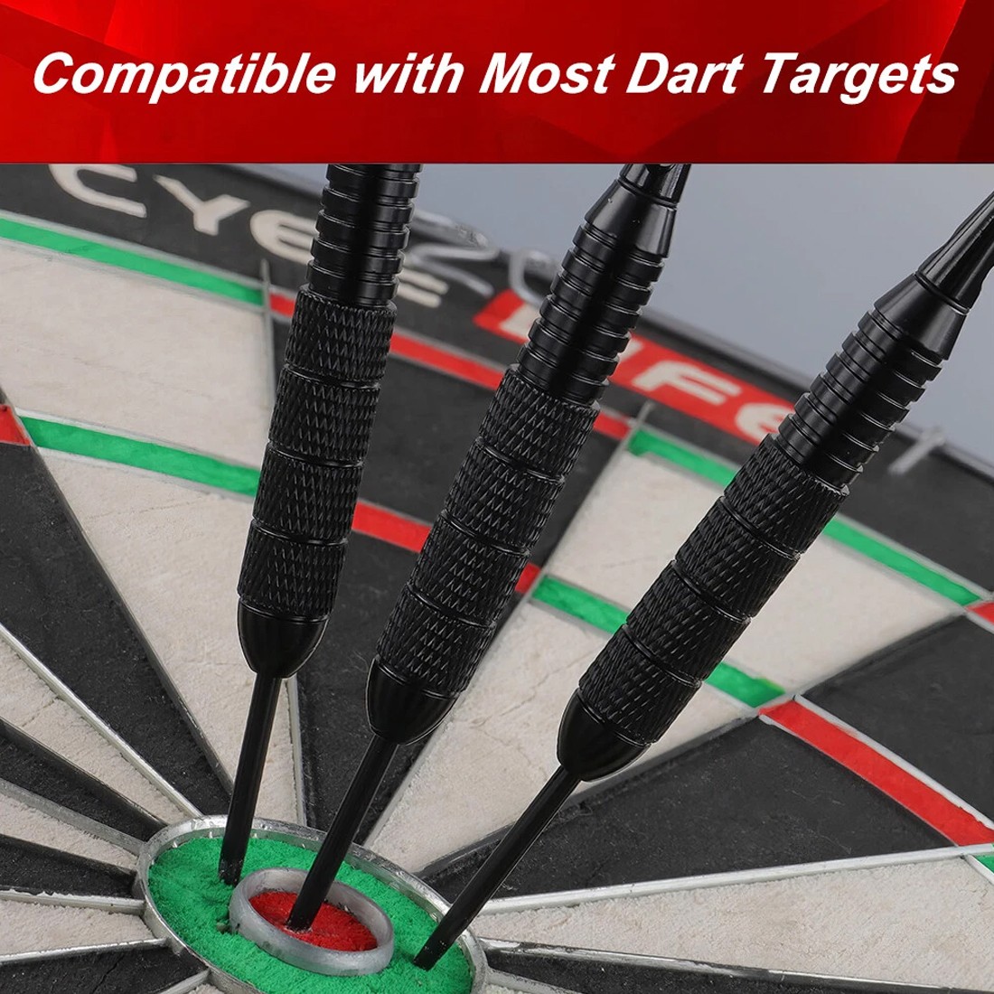 6Pack Tungsten Darts Tip Set Steel Shaft 12 Flights With Case UK — image 3