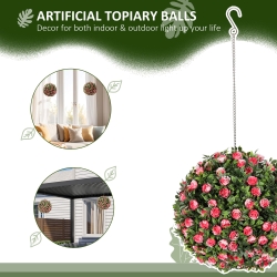 Two Piece Decoration Imitation Plant, Anti Ultraviolet Rose Ball, Indoor — image 4
