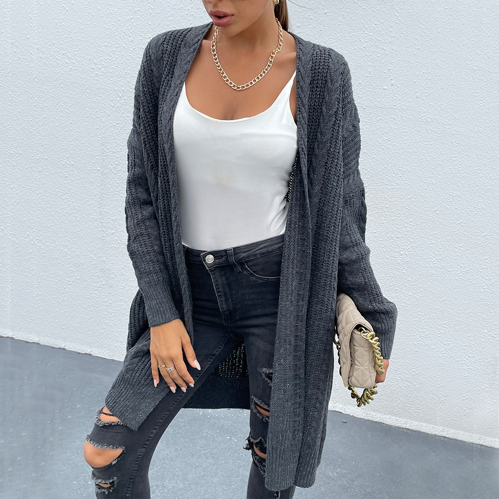 Autumn And Winter Long-sleeved Lapel Jacket New Knitting