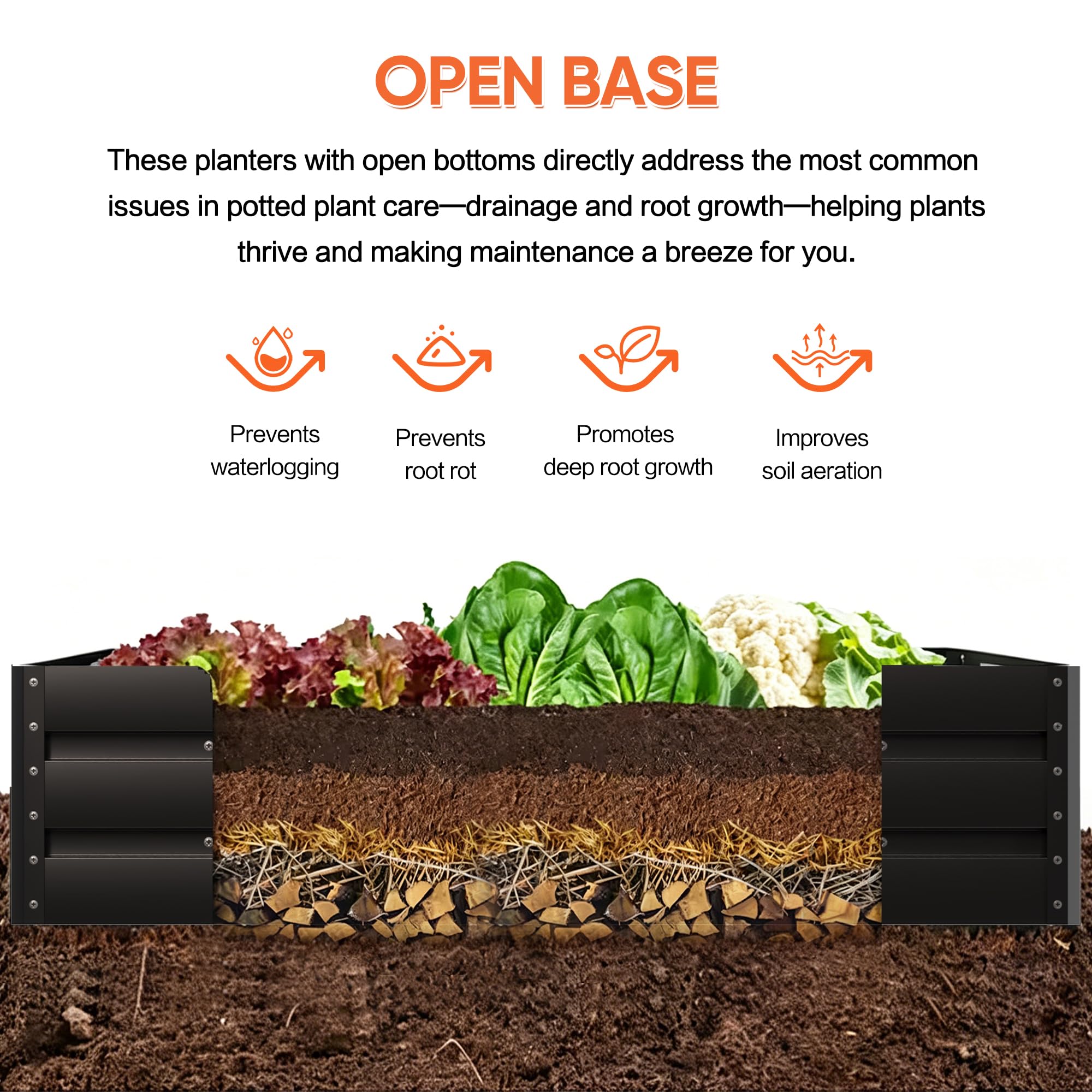 Outdoor Metal Raised Garden Bed With 6 Support Poles,Large Deep Root Box Planter For Vegetables Flowers Herbs,207 Gallon, 6.3x3.1x1.5ft — foto 6