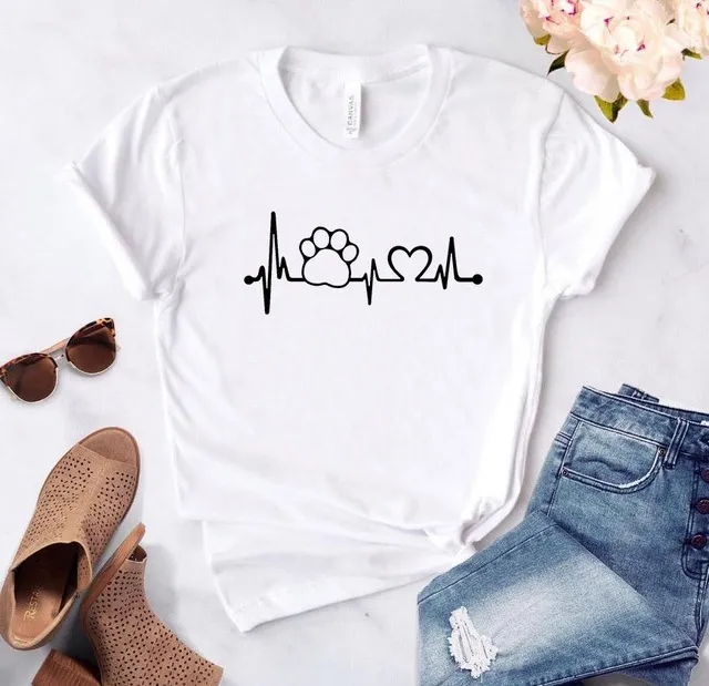 Printed Casual Fashion Plus Size Pure Cotton Women's T shirt White - Shop at LoveMi