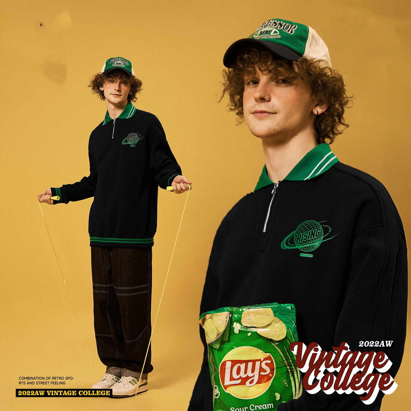 Polar Fleece Foamed Earth Print Lapel Hoodie College Style Pullover Top