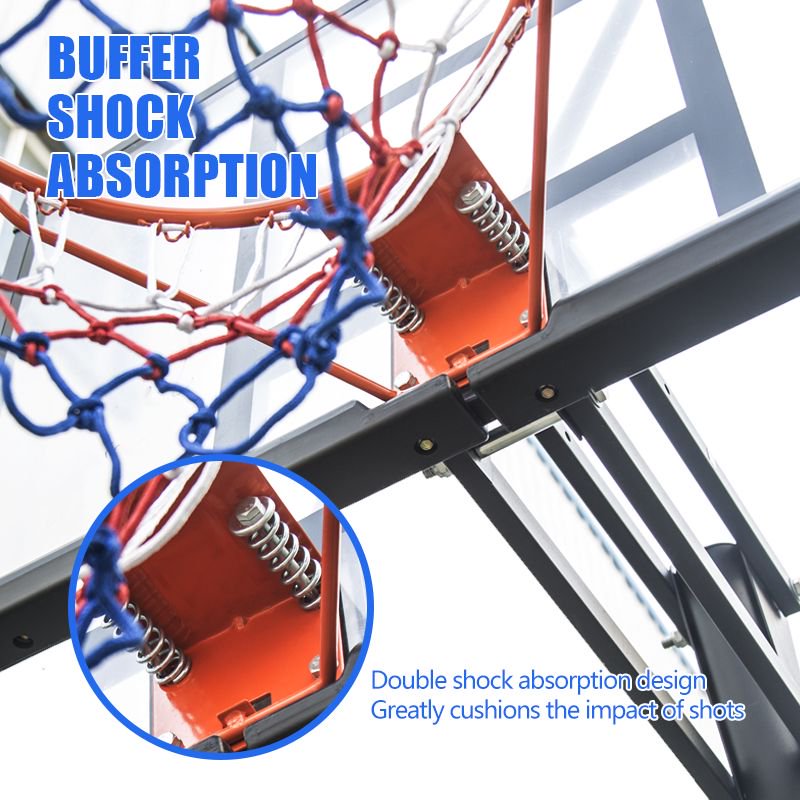 TotheCORE Basketball Stand 7.55-10.00 Ft Adjustable Portable Basketball Hoop & Goal PC Backplate, Large Base & Wheels