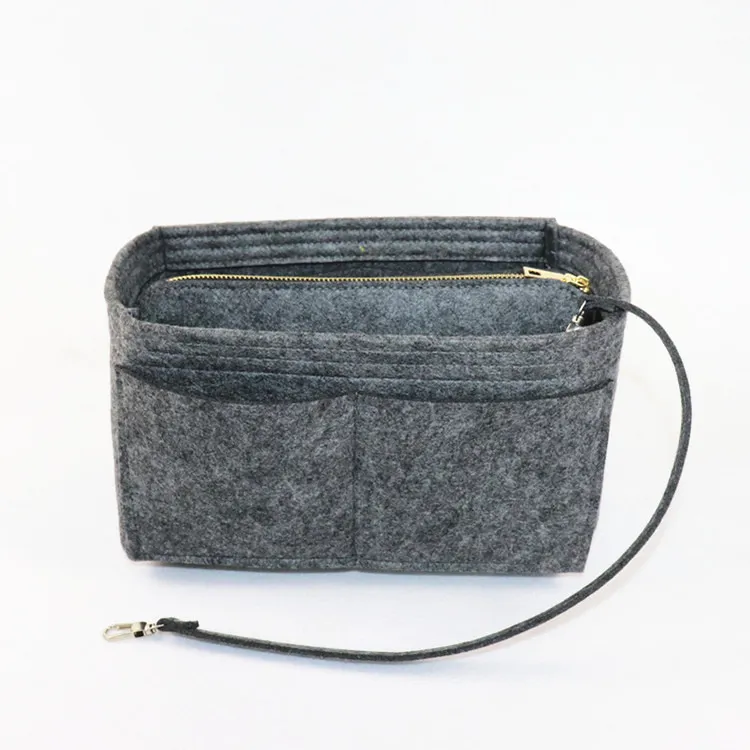 Large Purse Insert Makeup Cosmetic Box Handbag - Grey