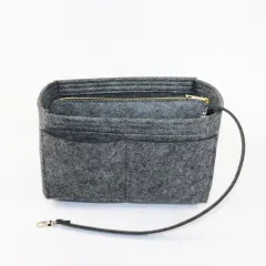 Large Purse Insert Makeup Cosmetic Box Handbag - Grey - View 1