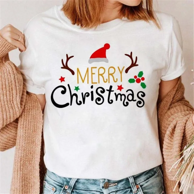 Christmas Red Plaid Leopard Short Sleeves 14559White - Shop at LoveMi