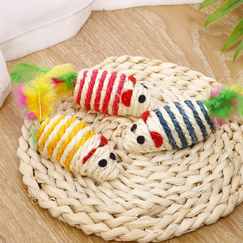 Title 3, Candy Color Sisal Stripe Maus Katzenspielzeug K...