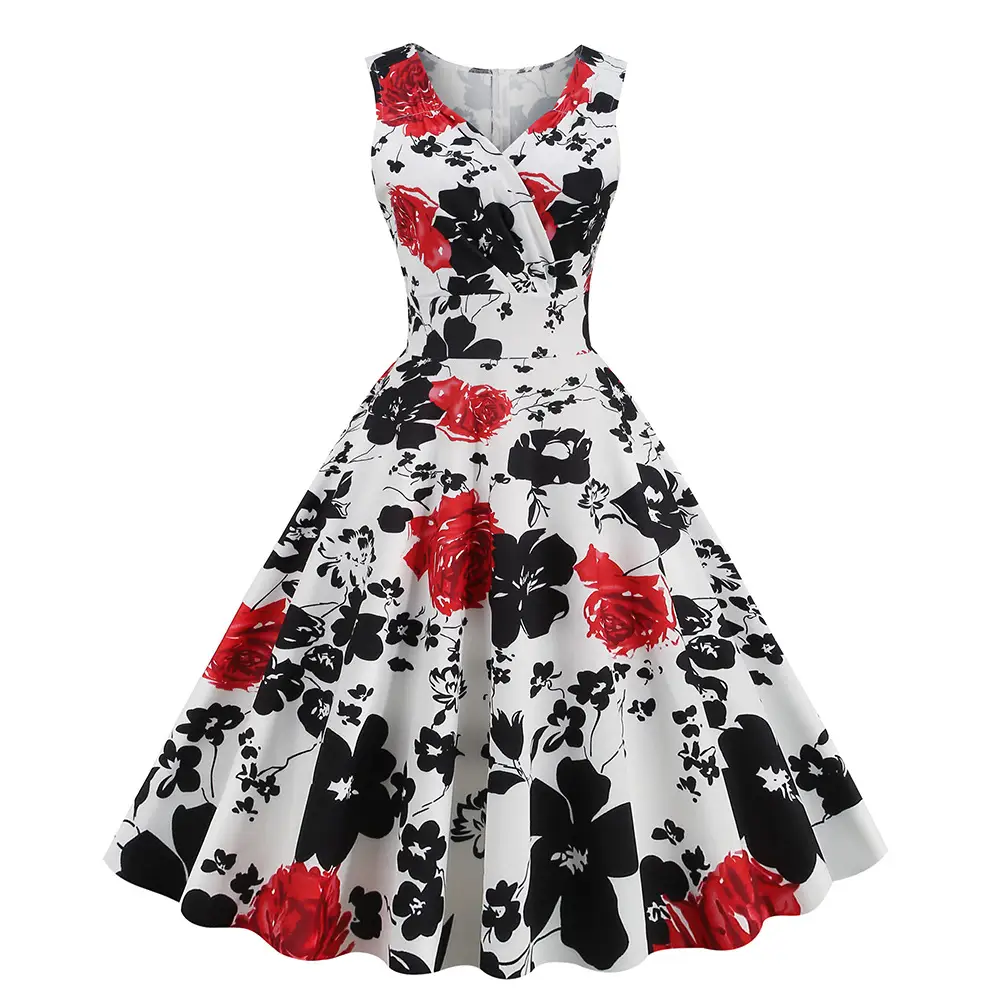 Women's Retro Printed Dress