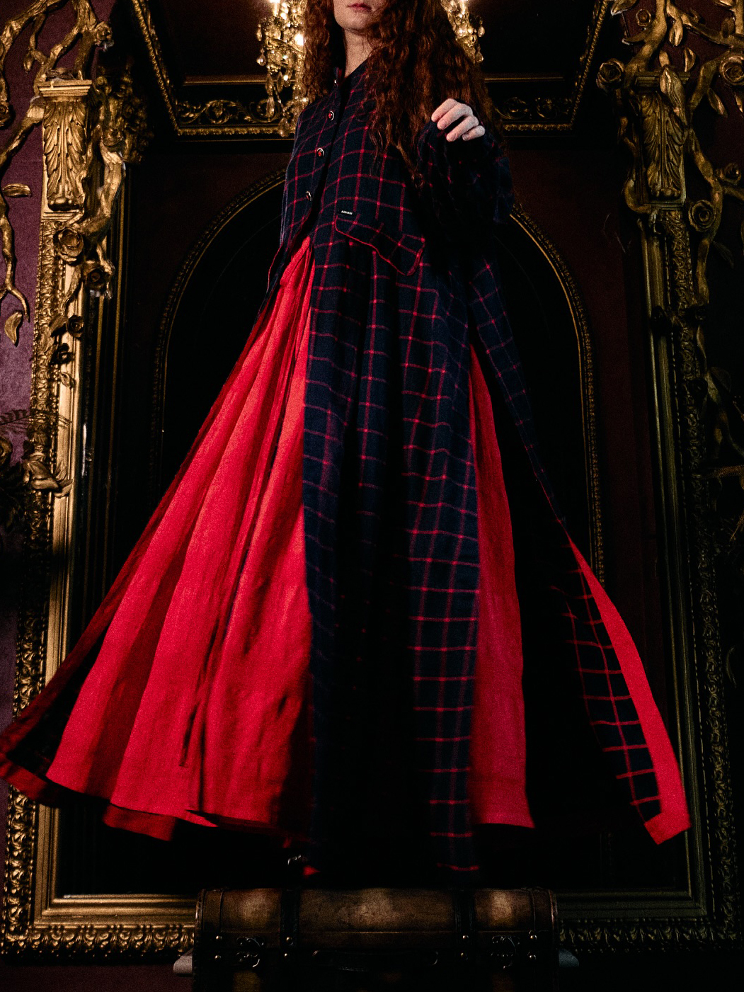Plaid Coat and Maxi Dress Set, picture 7 of 8